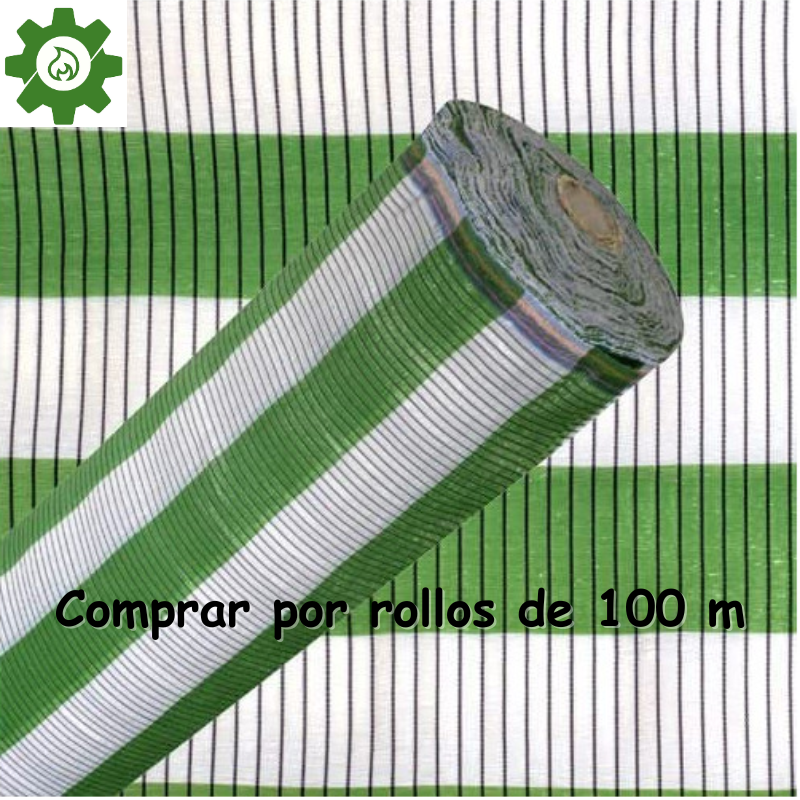 Malla Sombra 90% verde blanca (Rollo de 100 m)